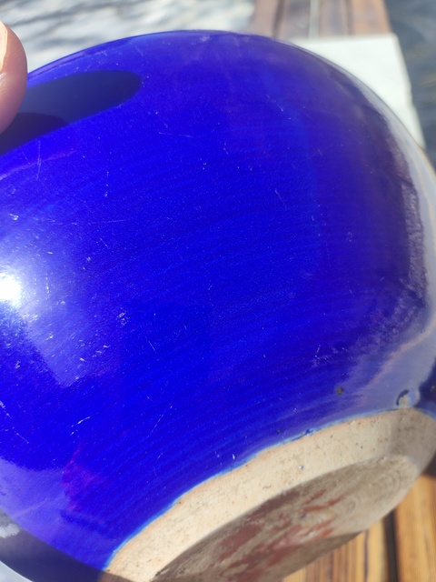 古玩陶瓷祭藍(lán)釉香爐真品鑒賞圖