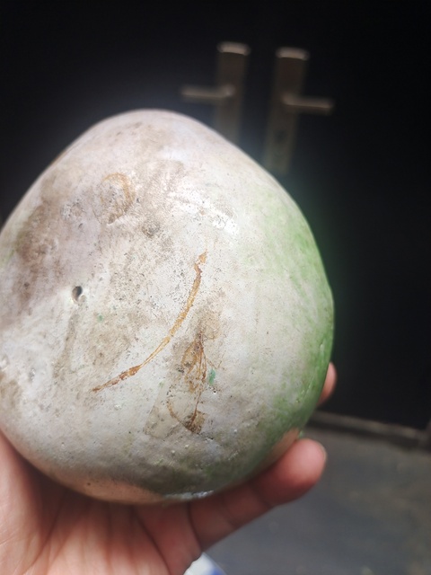 古玩陶瓷粉彩壽桃擺件真品鑒賞圖