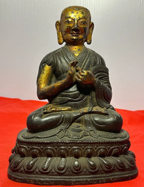 古玩銅器銅上師像真品鑒賞圖