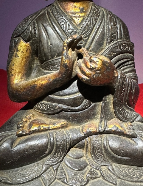 古玩銅器銅上師像真品鑒賞圖