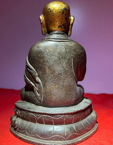 古玩銅器銅上師像真品鑒賞圖