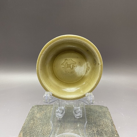 古玩陶瓷龍泉窯青釉印花雙魚紋洗真品鑒賞圖