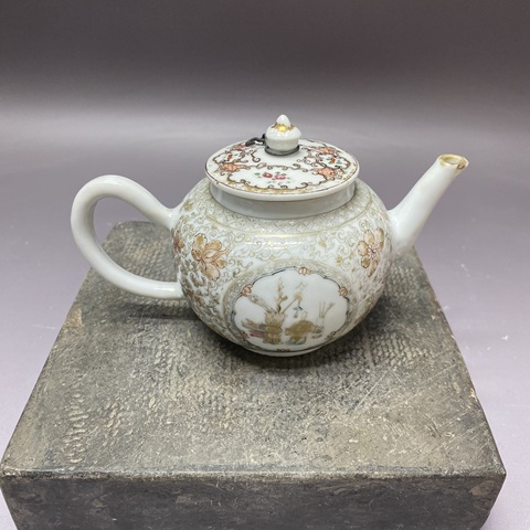 古玩陶瓷博古圖執壺真品鑒賞圖