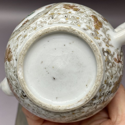 古玩陶瓷博古圖執壺真品鑒賞圖