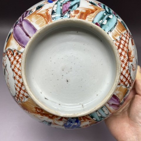 古玩陶瓷清乾隆人物紋廣彩碗真品鑒賞圖