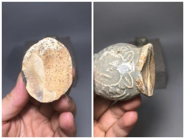 古玩陶瓷龍泉青瓷福字瓶真品鑒賞圖