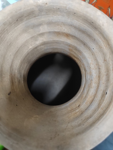 古玩陶瓷高足炫紋陶罐真品鑒賞圖