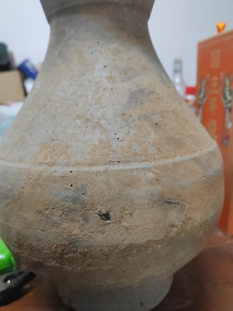 古玩陶瓷高足炫紋陶罐真品鑒賞圖