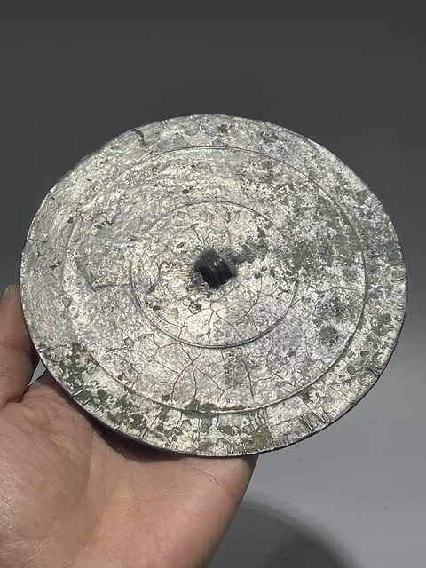 古玩銅器戰國·白光旋紋鏡真品鑒賞圖