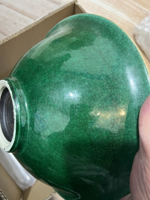 古玩陶瓷綠哥釉碗真品鑒賞圖