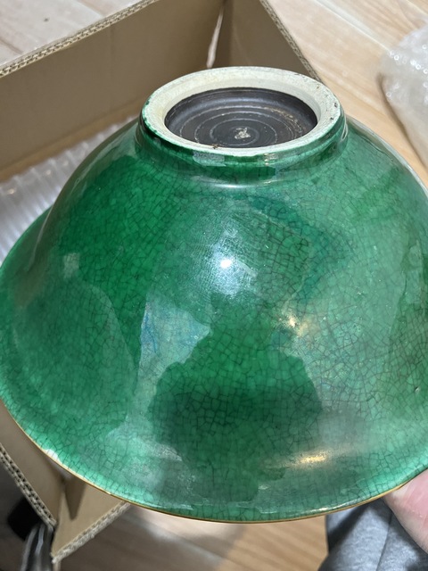 古玩陶瓷綠哥釉碗真品鑒賞圖