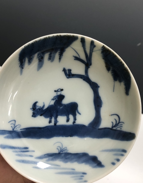 古玩陶瓷道咸·青花牧牛圖小盤拍賣，當前價格1369元
