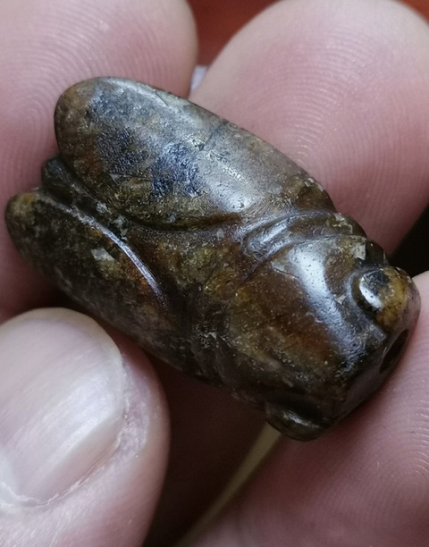 古玩玉器和田玉黃沁籽料蟬真品鑒賞圖