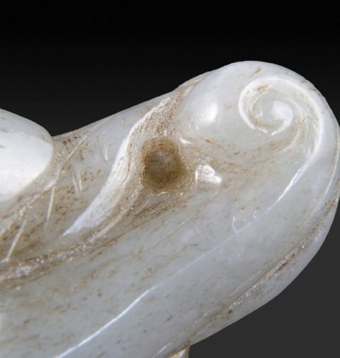 古玩玉器仿古做舊如意紋把件真品鑒賞圖