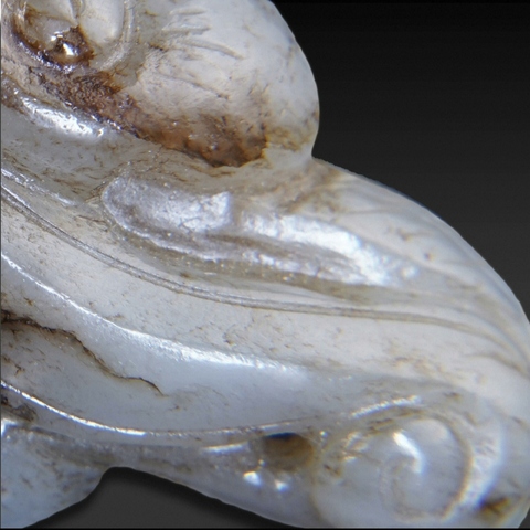 古玩玉器仿古做舊如意紋把件真品鑒賞圖