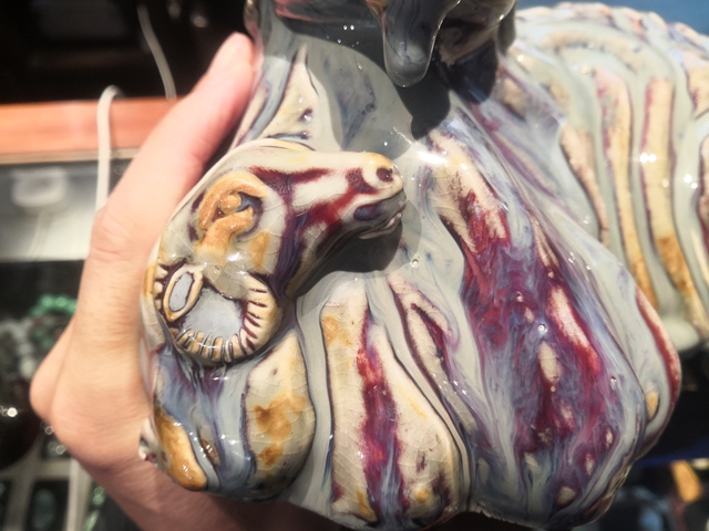 古玩陶瓷窯變釉臥羊真品鑒賞圖