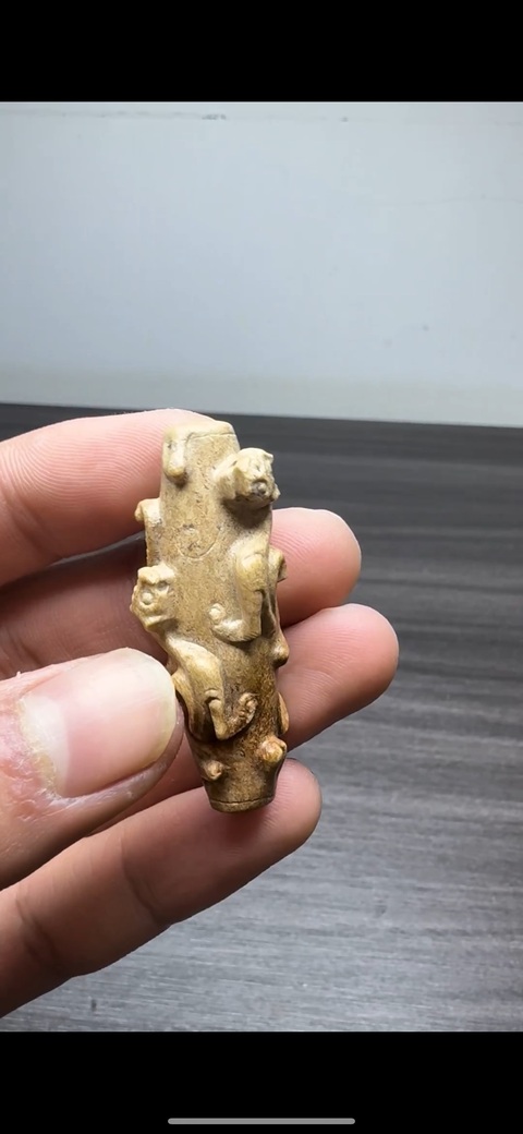 古玩玉器做舊仿古“螭龍紋勒”真品鑒賞圖