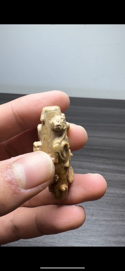 古玩玉器做舊仿古“螭龍紋勒”真品鑒賞圖