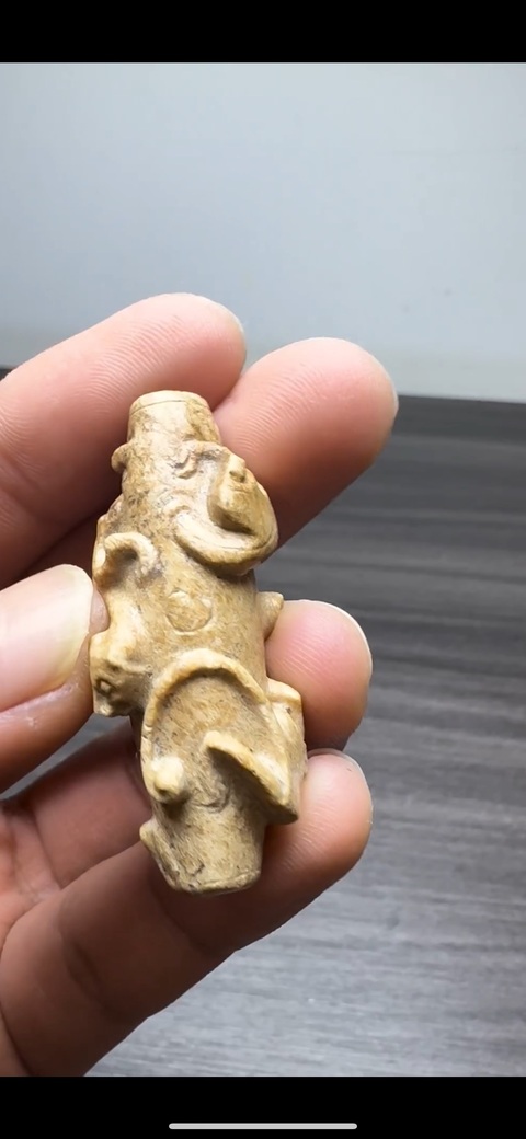 古玩玉器做舊仿古“螭龍紋勒”真品鑒賞圖