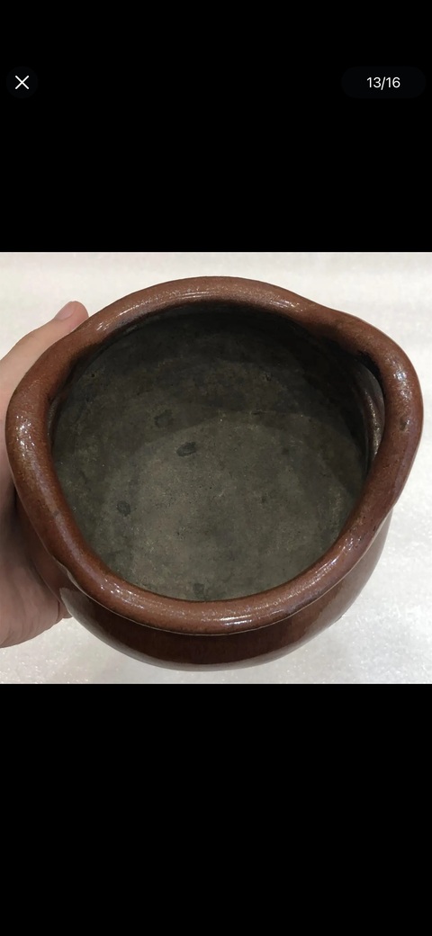 古玩陶瓷鐵銹釉橋耳爐真品鑒賞圖