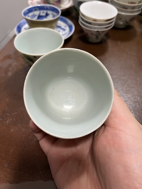 古玩陶瓷松鶴紋杯真品鑒賞圖