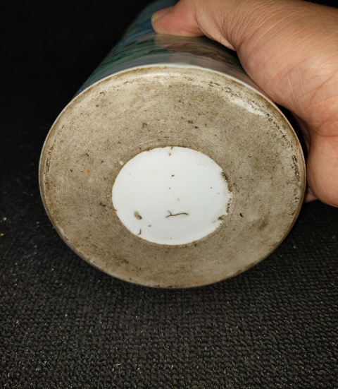 古玩陶瓷油粉彩人物故事紋帽筒真品鑒賞圖