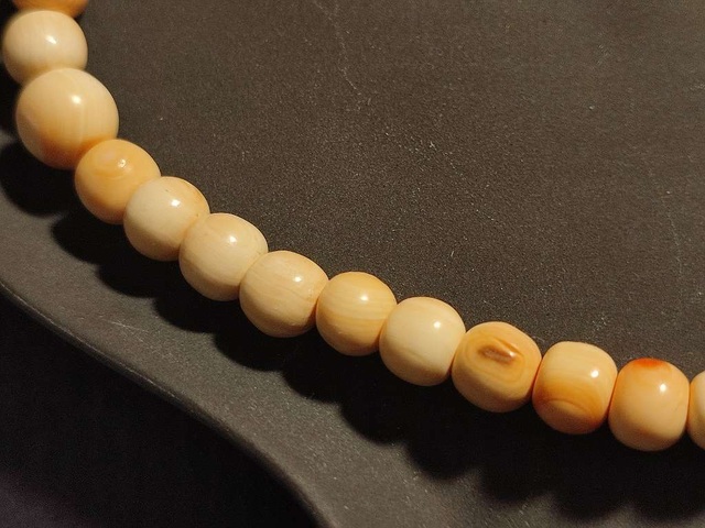 古玩玉器天然硨磲項鏈真品鑒賞圖