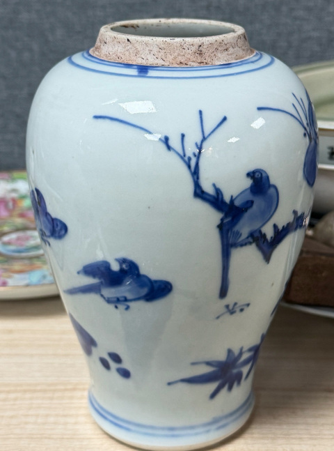 古玩陶瓷青花花鳥紋梅瓶，注意品相真品鑒賞圖