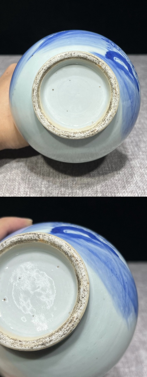 古玩陶瓷人物紋青花長頸撇口瓶真品鑒賞圖