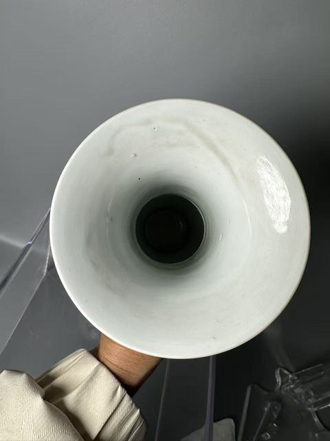 古玩陶瓷青花山水通景紋花觚真品鑒賞圖