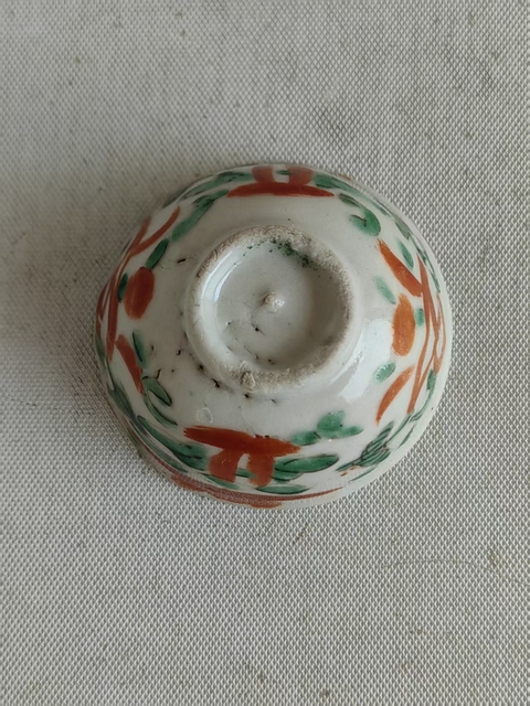 古玩陶瓷清中期紅綠彩杯拍賣，當前價格550元