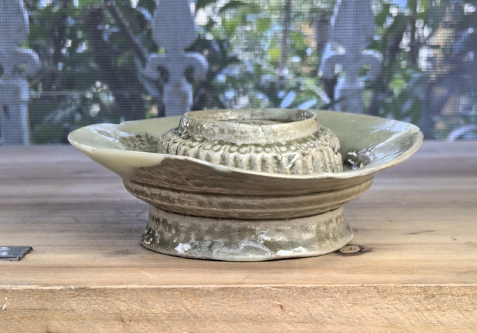 古玩陶瓷青釉盞托真品鑒賞圖