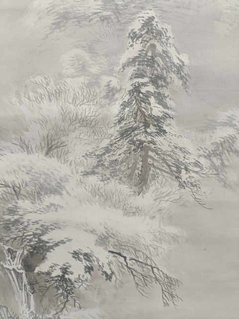 古玩字畫雨雪雙屏真品鑒賞圖