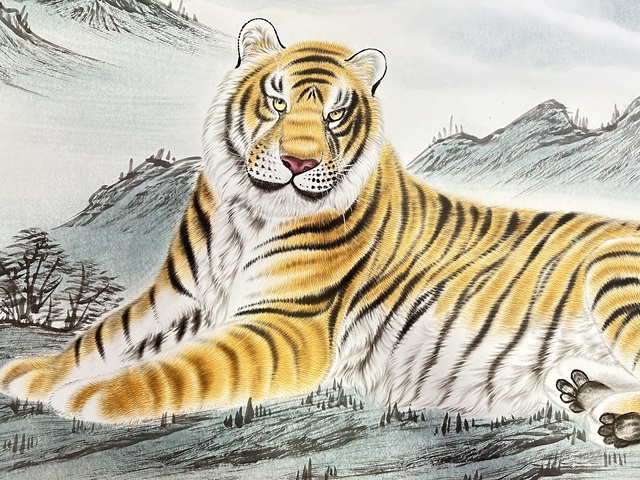 古玩字畫付鴻義《崖嶺雄風(fēng)》真品鑒賞圖