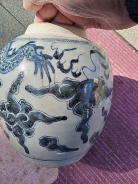 古玩陶瓷雍正青花罐真品鑒賞圖