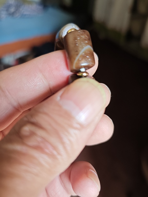 古玩玉器瑪瑙桶珠真品鑒賞圖