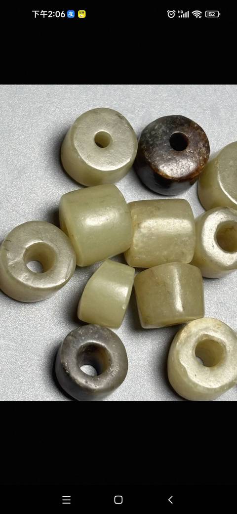 古玩玉器玉桶型珠真品鑒賞圖