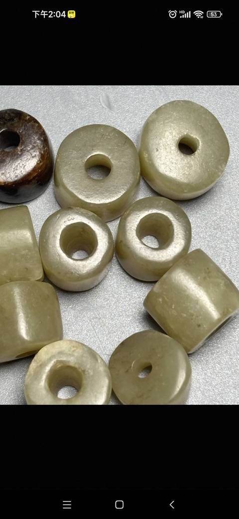 古玩玉器玉桶型珠真品鑒賞圖