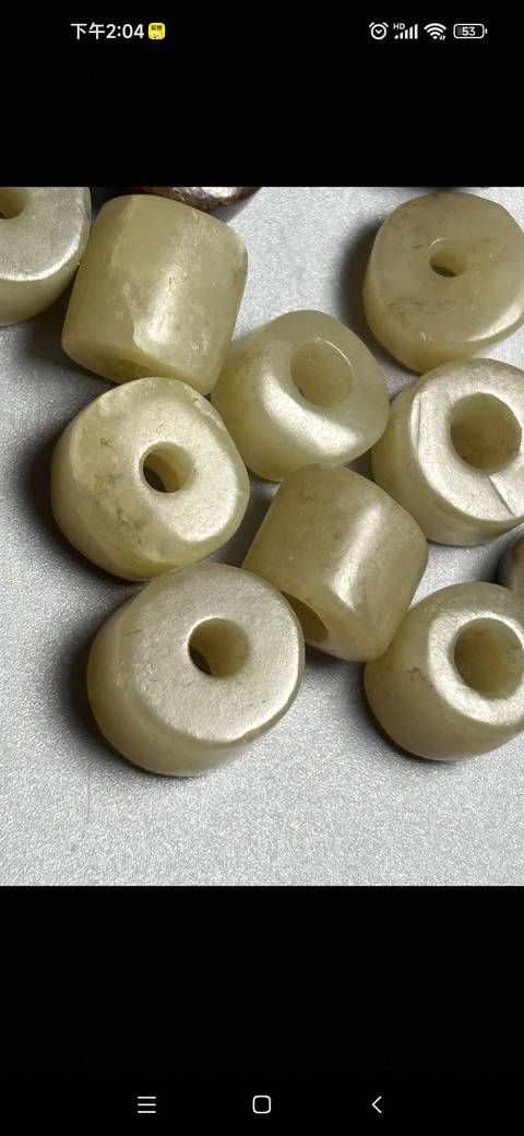 古玩玉器玉桶型珠真品鑒賞圖