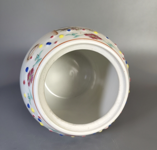 古玩陶瓷民國(guó)-粉彩人物故事紋鼓釘罐拍賣(mài)，當(dāng)前價(jià)格1369元