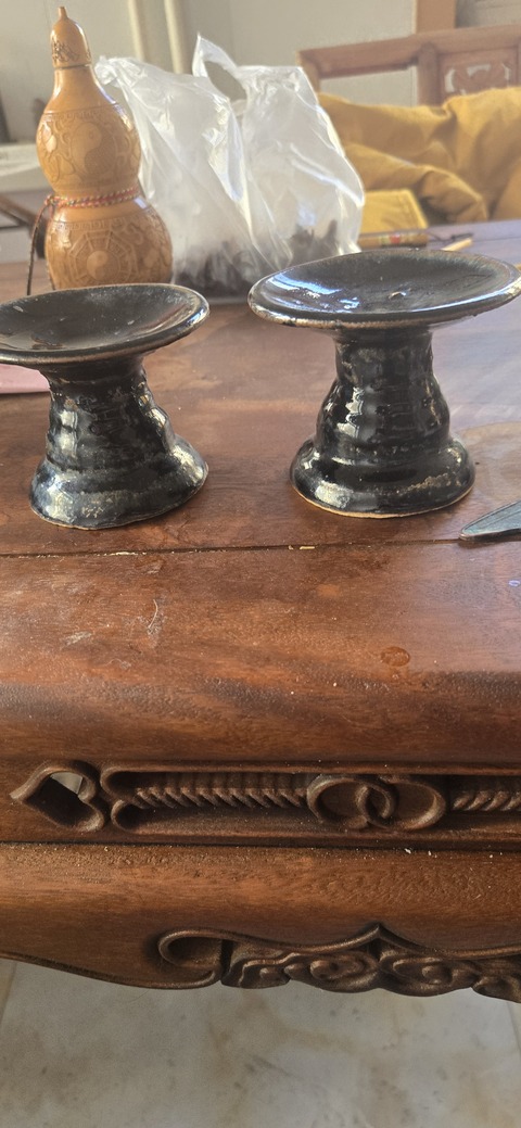 古玩陶瓷磁州窯系黑釉盞托真品鑒賞圖