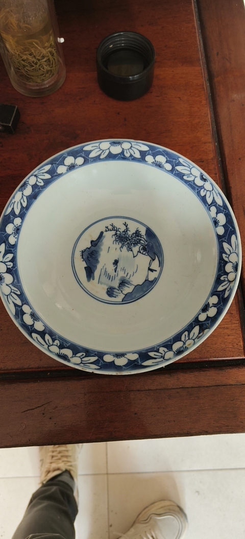 古玩陶瓷三星高照圖青花碗真品鑒賞圖