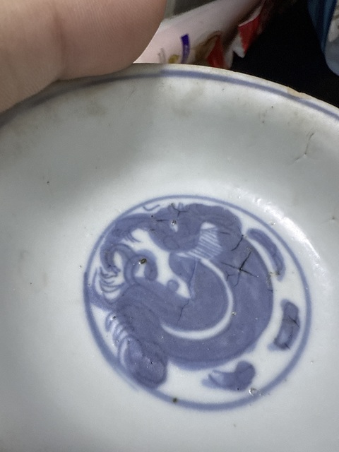 古玩陶瓷明晚期青花杯真品鑒賞圖