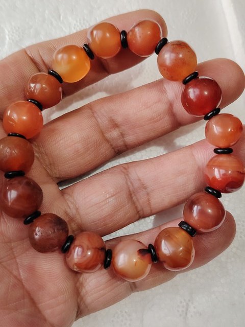 古玩玉器老紅瑪瑙珠手串拍賣，當(dāng)前價(jià)格288元