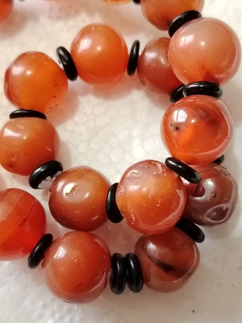 古玩玉器老紅瑪瑙珠手串拍賣，當前價格288元