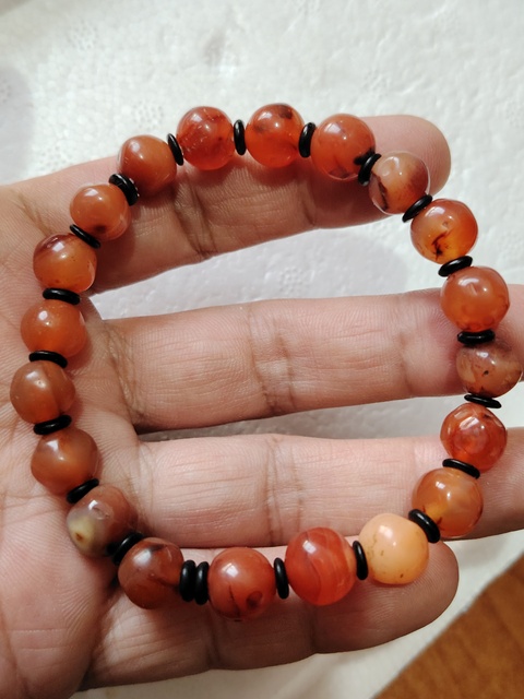 古玩玉器老紅瑪瑙珠手串拍賣，當前價格288元