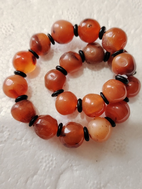 古玩玉器老紅瑪瑙珠手串拍賣，當前價格288元