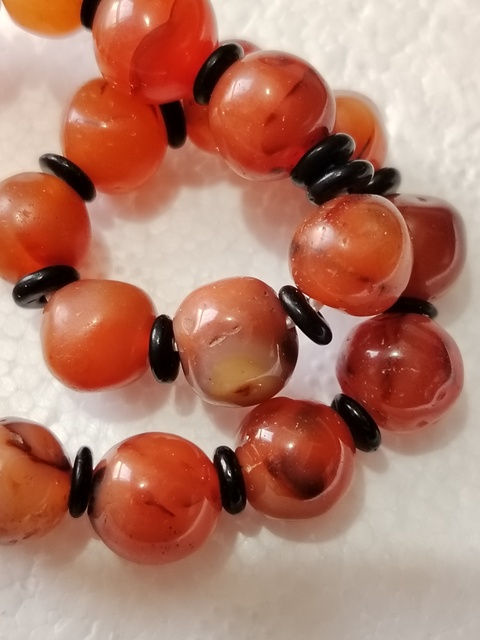 古玩玉器老紅瑪瑙珠手串拍賣，當前價格288元