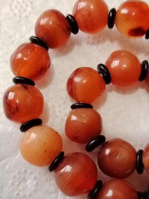 古玩玉器老紅瑪瑙珠手串拍賣，當前價格288元