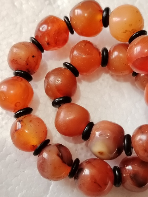 古玩玉器老紅瑪瑙珠手串拍賣，當前價格288元